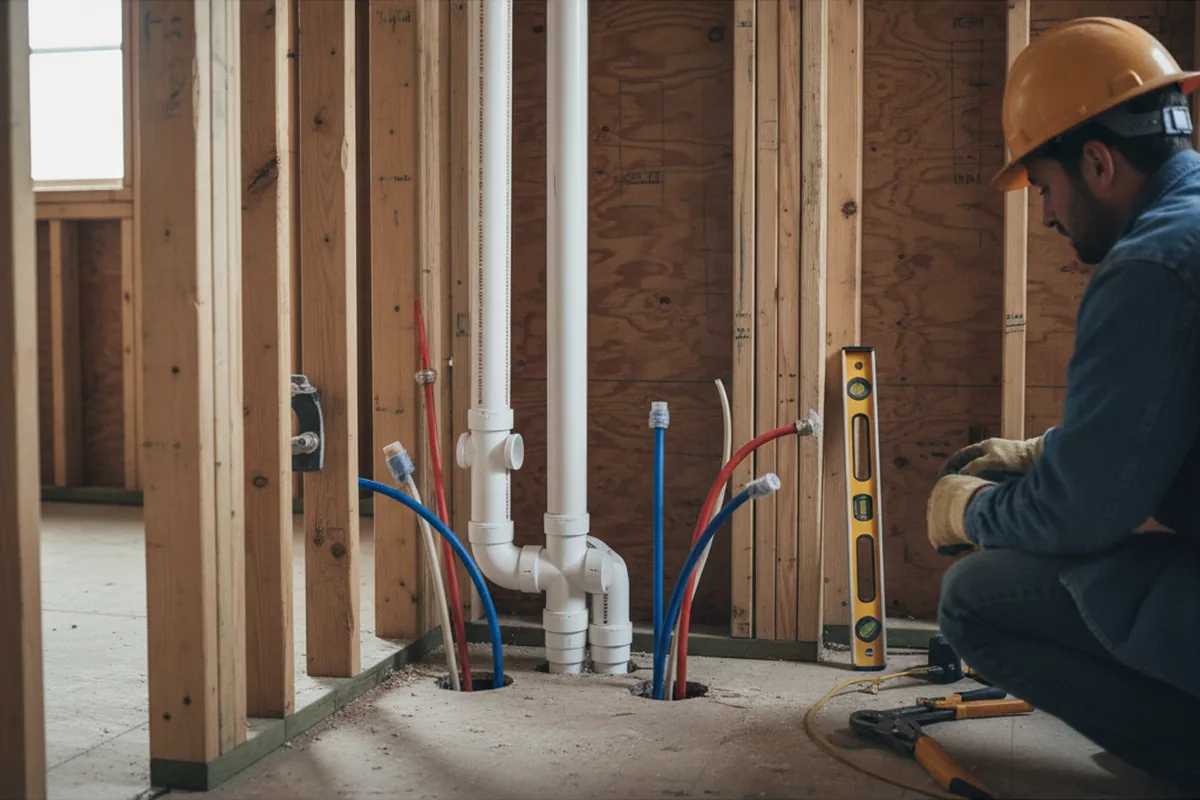 Drain and supply rough-in during Drain Cleaning in Canastota