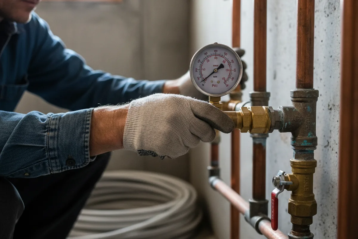 Pressure testing a repaired line during Water Line Repair in Canastota